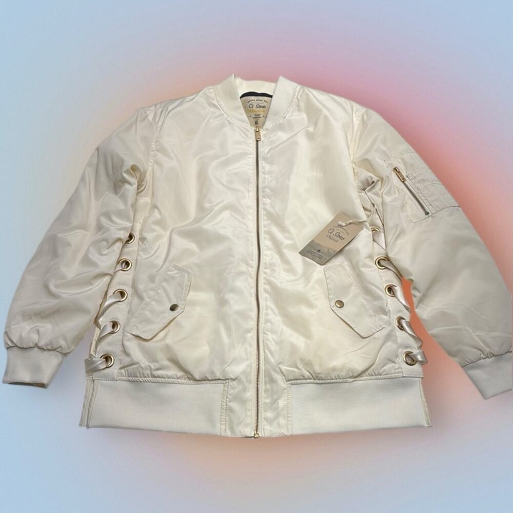 CI SONO Women’s XL Cream Bomber Jacket